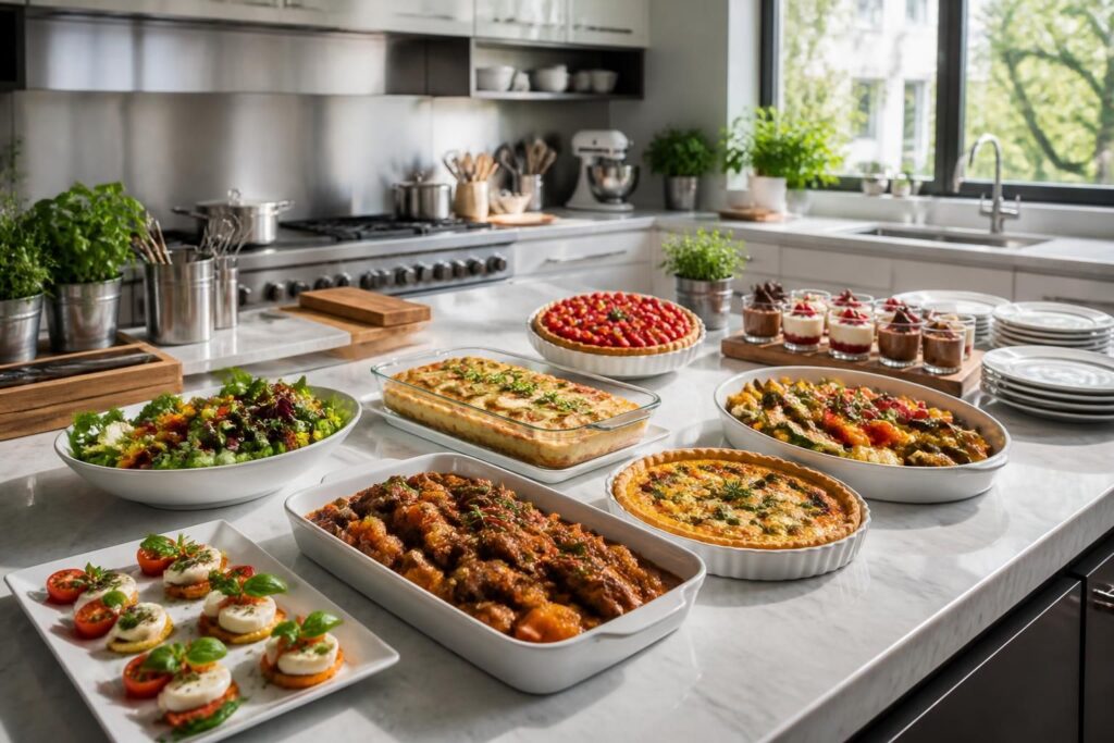 découvrez 8 plats savoureux à préparer à l'avance pour recevoir facilement vos invités et profiter pleinement de vos moments en famille ou entre amis.