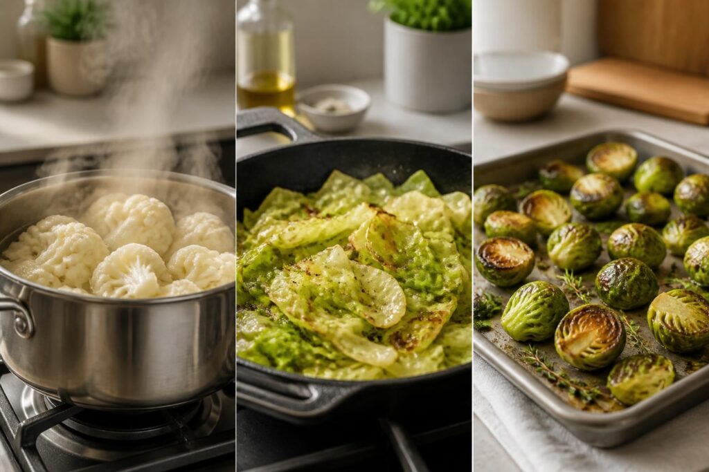 découvrez les meilleures méthodes de cuisson pour le chou-fleur, le chou vert et le chou de bruxelles afin de préserver leur saveur et leurs bienfaits nutritionnels.
