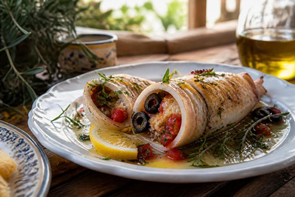découvrez notre recette d'encornet farci à la sicilienne, un plat aux saveurs méditerranéennes authentiques à préparer facilement chez vous.