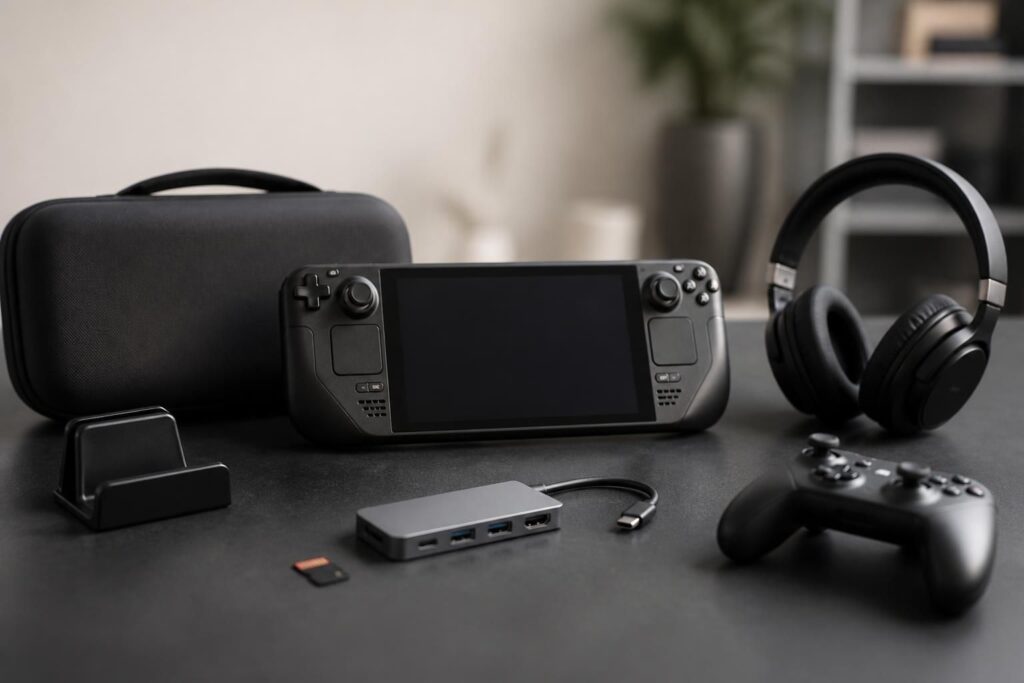 découvrez les accessoires indispensables pour votre steam deck afin d'optimiser ses performances et améliorer votre expérience de jeu. guide complet pour profiter pleinement de votre console portable.